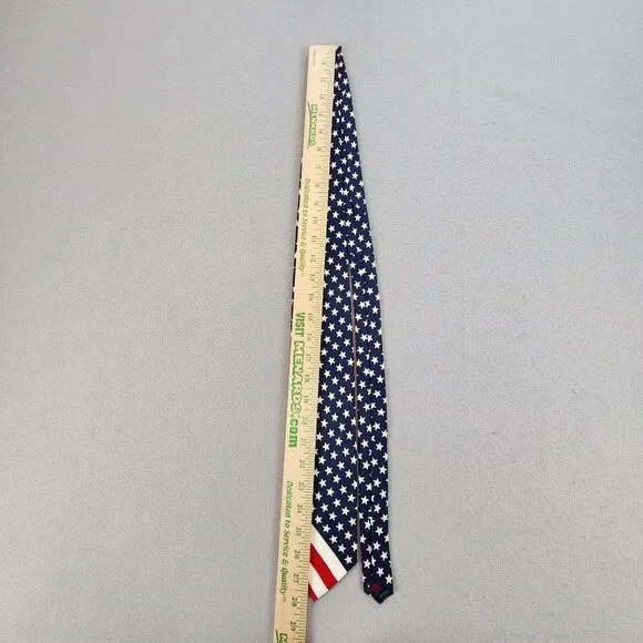 Tommy Hilfiger NEW 100% Silk Stars and Stripes Vintage Tie Americana Patriotic - Picture 6 of 13